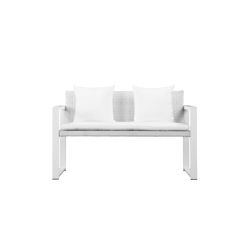 Pemberly Row Contemporary 4-piece Aluminum Outdoor Sofa Set in White
