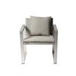 Pemberly Row Modern Anodized Aluminum Outdoor Chair in Gray Taupe