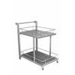 Pemberly Row Modern Aluminum Outdoor Trolley in Gray Frame/Polyresin