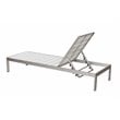 Pemberly Row Modern Aluminum Patio Lounger in Gray Frame/White