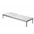 Pemberly Row Modern Aluminum Patio Lounger in Gray Frame/White