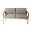 Pemberly Row Contemporary Aluminum Outdoor Sofa in Gray Taupe