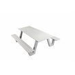 Pemberly Row Contemporary Aluminum Outdoor Picnic Table in White