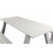 Pemberly Row Contemporary Aluminum Outdoor Picnic Table in White