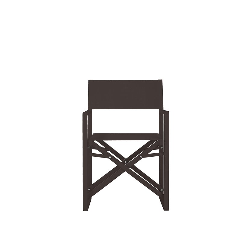 Pemberly Row Aluminum Patio Directors Chairs in Black (Set of 2)