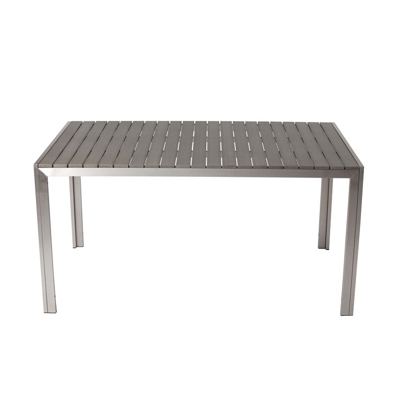 Pemberly Row 4-piece Modern Aluminum Patio Dining Set in Gray