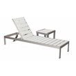 Pemberly Row 2-piece Aluminum Patio Lounger and Side Table in White