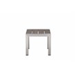 Pemberly Row 2-piece Aluminum Patio Lounger and Side Table in Gray