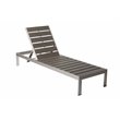 Pemberly Row 4-piece Aluminum Patio 2 Loungers and 2 Side Tables in Gray