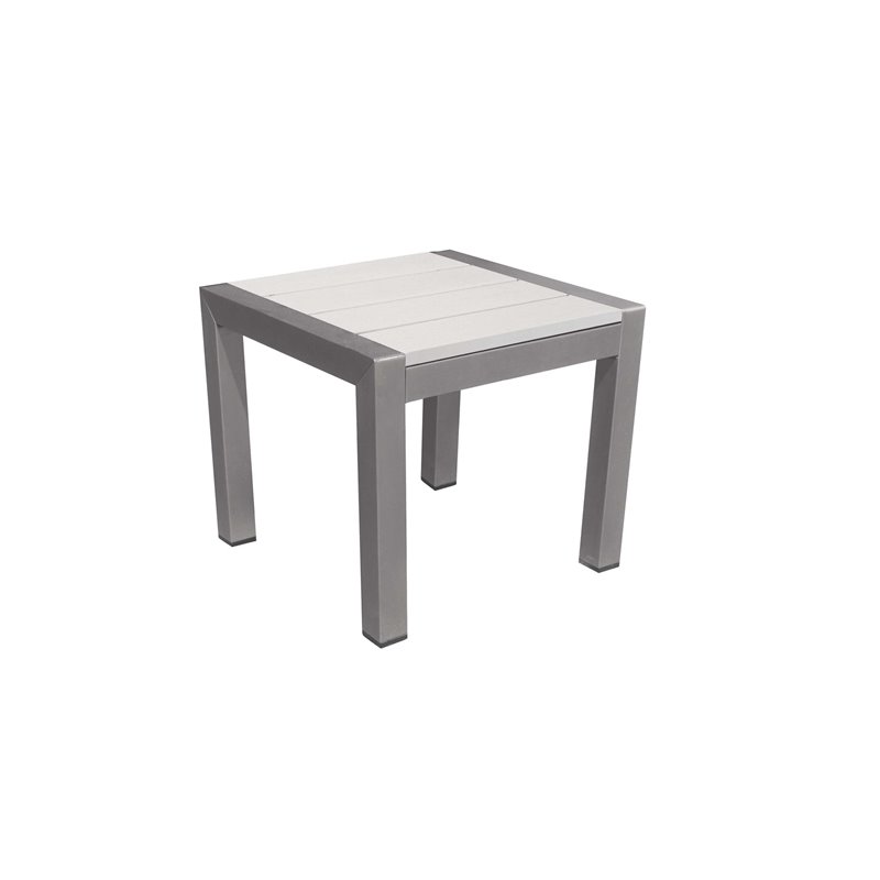 Pemberly Row 8-piece Aluminum Patio 4 Loungers and 4 Side Tables in White