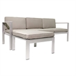 Pemberly Row 2-piece Aluminum Outdoor Sectional in Gray Taupe