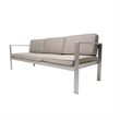 Pemberly Row Contemporary Aluminum Outdoor 3-seater Sofa in Gray Taupe