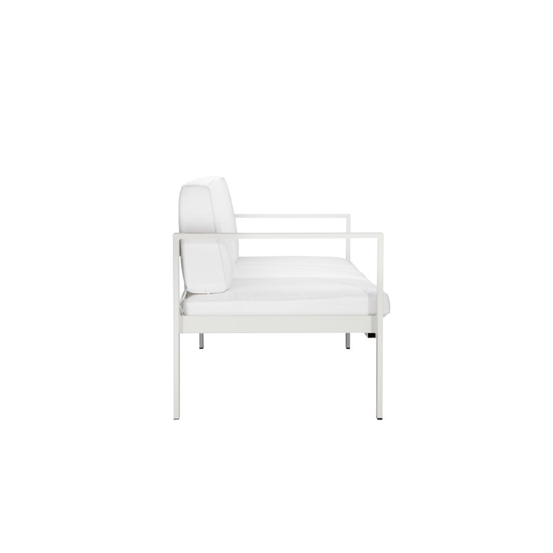 Pemberly Row Contemporary Aluminum Outdoor 3-seater Sofa in White
