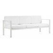 Pemberly Row Contemporary Aluminum Outdoor 3-seater Sofa in White