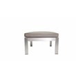 Pemberly Row Contemporary Aluminum Patio Ottoman in Gray Taupe