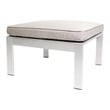 Pemberly Row Contemporary Aluminum Patio Ottoman in Gray Taupe