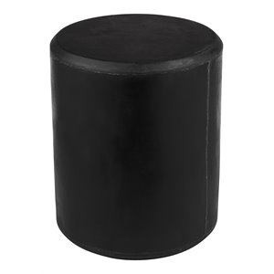 Pemberly Row Contemporary Round Fiberglass Patio Side Table in Black