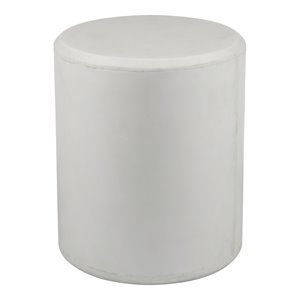 Pemberly Row Contemporary Round Fiberglass Patio Side Table in White