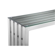 Pemberly Row Modern Brushed Steel Metal Console Table in Silver