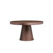 Pemberly Row Modern Wood Veneer & Polished Steel Dining Table in Walnut