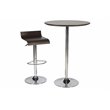 Pemberly Row Modern Wood Veneer & Polished Steel Dining Table in Espresso