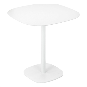 Pemberly Row Contemporary 27.5&quotMetal Bistro Dining Table in White