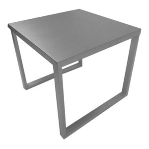 Pemberly Row Modern Brushed Steel Metal Side Table in Silver
