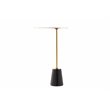 Pemberly Row Modern Genuine Marble & Steel Side Table in Black/Gold
