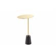 Pemberly Row Modern Genuine Marble & Steel Side Table in Black/Gold