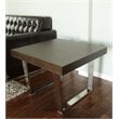 Pemberly Row Modern Wood Veneer & Polished Steel Side Table in Espresso