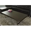 Pemberly Row Modern Wood Veneer & Polished Steel Coffee Table in Espresso