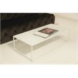 Pemberly Row Contemporary Rectangular Metal Coffee Table in White