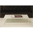 Pemberly Row Contemporary Rectangular Metal Coffee Table in White