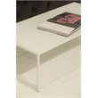 Pemberly Row Contemporary Rectangular Metal Coffee Table in White