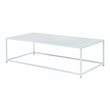 Pemberly Row Contemporary Rectangular Metal Coffee Table in White