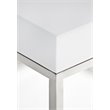 Pemberly Row Gloss Lacquer & High Polished Steel Metal Side Table in White