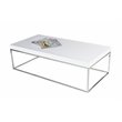 Pemberly Row Gloss Lacquer & High Polished Steel Metal Coffee Table in White