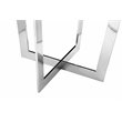 Pemberly Row Modern Wood Veneer & High Polished Steel Side Table in Walnut