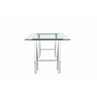 Pemberly Row Modern Polished Steel Metal and Tempered Glass Desk in Clear