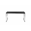 Pemberly Row Modern Wood Veneer & High Polished Steel Desk in Black
