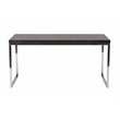 Pemberly Row Modern Wood Veneer & High Polished Steel Desk in Espresso