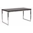 Pemberly Row Modern Wood Veneer & High Polished Steel Desk in Espresso