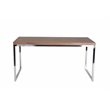 Pemberly Row Modern Wood Veneer & High Polished Steel Desk in Walnut