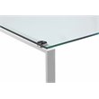 Pemberly Row Contemporary Tempered Glass & Metal Desk in White