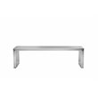 Pemberly Row Rectangular Modern Brushed Steel Metal Bench in Silver