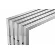 Pemberly Row Rectangular Modern Brushed Steel Metal Bench in Silver