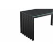Pemberly Row Contemporary Metal & Tempered Glass Desk in Black