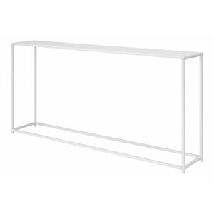 Pemberly Row 56&quot Rectangular Modern Metal Console Table in White