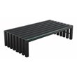 Pemberly Row Contemporary Rectangle Metal Coffee Table in Black