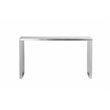 Pemberly Row Contemporary Brushed Metal Console Table in Silver